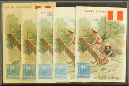 1908  Stamp Designs On Advertising Cards, ALL Different, Seldom Seen (5 Cards) For More Images, Please Visit... - Peru