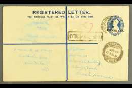 1948  (8 Apr) 4½a Registered Stationery Envelope With "PAKISTAN" Nasik Overprint (26¼ X 3mm), On... - Pakistan