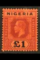 1914-29  £1 Purple And Black On Red, Die I, SG 12a, Very Fine Mint. For More Images, Please Visit... - Nigeria (...-1960)