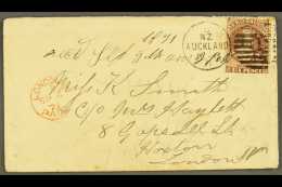 1871  (13 Jul) Env To London Bearing 1864-71 6d Red-brown, SG 122, Tied By Very Fine "NZ / AUCKLAND" Duplex... - Altri & Non Classificati