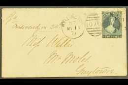 1871  (11 May) Env From Wellington To Greytown Bearing 1864-71 2d Deep Blue, SG 114, Tied By Fine "WELLINGTON/... - Sonstige & Ohne Zuordnung