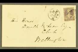 1868  (24 Aug) Env From Napier To Wellington Bearing 1864-71 3d Deep Mauve, SG 118, Tied By Barred Cancel, Very... - Sonstige & Ohne Zuordnung