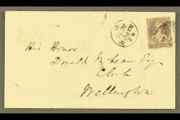 1868  (24 Aug) Env From Napier To Wellington Bearing 1864-71 3d Deep Mauve, SG 118, Tied By Barred Cancel, Very... - Otros & Sin Clasificación