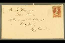 1867  (2 Sept) Env From Oamaru To England Bearing 1864-71 6d Red-brown, SG 122, Tied By Numeral Cancel, On The... - Otros & Sin Clasificación