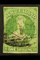 1864  1s Green Chalon, SG 100, Four Clear To Good Margins And Neat Numeral Cancel, Shows Marginal Watermark. For... - Other & Unclassified