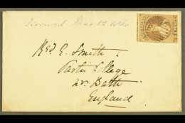 1859  (27 Dec) Env To Bath, England Bearing The 1857-63 6d Brown Imperf (SG 13) Touched At Sides Cancelled Light... - Other & Unclassified