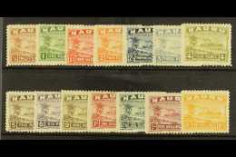 1924-48  Definitives, Complete Set On Rough Surfaced, Greyish Paper, SG 26A/39A, Perf Faults On 6d, Otherwise... - Nauru