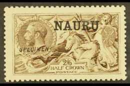 1916-23  2s6d Pale Sepia- Brown De La Rue Seahorse With "SPECIMEN" Overprint, SG 19s, Never Hinged Mint With A... - Nauru