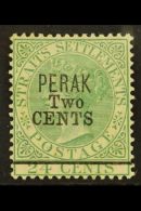 PERAK  2c On 24c Green (Type 33), SG 50, Very Fine Mint. For More Images, Please Visit... - Sonstige & Ohne Zuordnung