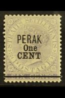 PERAK  1891 1c On 6c Lilac (Type 33), SG 45, Very Fine Mint. For More Images, Please Visit... - Other & Unclassified