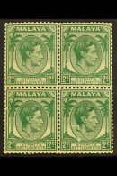 1937-41  2c Green, Die II, SG 293, Mint Block Of Four, Light Gum Toning And Surface Scuffing To Both Bottom... - Straits Settlements