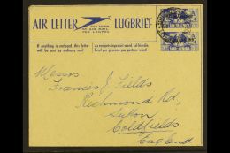 1944  3d+3d Blue On Buff War Effort Postal Stationery Air Letter With Bilingual Overprint, H&G 1, Fine Used... - Other & Unclassified