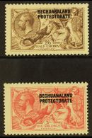 1913-24  2s6d Chocolate-brown, And 5s Rose-carmine Seahorses, Bradbury Printings, SG 88/89, Fine Mint. (2 Stamps)... - Other & Unclassified