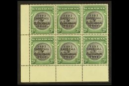 1942  3s Slate Purple & Myrtle Green, SG 173, NHM Lower Left Corner Block Of 6 With Lightly Toned Gum. For... - Other & Unclassified