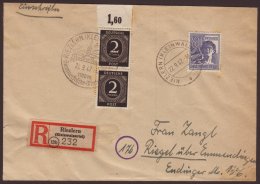KLEINWALSERTAL ENCLAVE.  1947 (22 Sept) Registered Cover Addressed To Riegel (Germany), Bearing Germany Allied... - Sonstige & Ohne Zuordnung