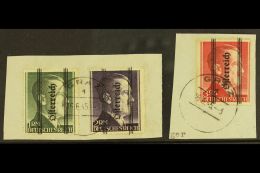 1945 GRAZ LOCAL ISSUES.  1m Green Perf 14, 2m Violet & 3m Brown-red Perf 12½ With Vertical... - Sonstige & Ohne Zuordnung