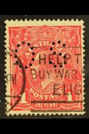 OFFICIAL  1914-21 1d Carmine-red Die II Perforated "OS" With SUBSTITUTED CLICHE Variety, As SG O39h, Fine Used,... - Other & Unclassified