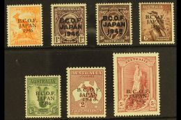 BCOF  1946-47 "B.C.O.F. JAPAN" Overprints Complete Set, SG J1/7a, Fine Never Hinged Mint, Very Fresh. (7 Stamps)... - Sonstige & Ohne Zuordnung