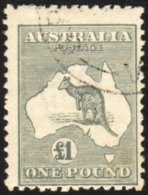 1924  Kangaroo £1 Grey SG 75, With Part Corner Presentation Cds, Centered To Lower Right.  For More Images,... - Other & Unclassified