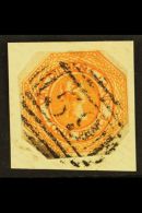 TASMANIA  1853 4d Orange, From Plate II, Coarse Engraving, SG 10, Used On Piece, Cut To Shape. For More Images,... - Sonstige & Ohne Zuordnung