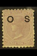 NEW SOUTH WALES  OFFICIAL 1880 10d Lilac Perf 10, SG O18ac, Fine Mint Part OG. For More Images, Please Visit... - Other & Unclassified