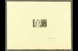 RED CROSS  MADAGASCAR 1966 20f 13th World Leprosy Day, Postage Issue, ARTIST SIGNED PROOF In Black, As Yvert 418,... - Ohne Zuordnung