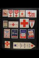 RED CROSS  EPHEMERA COLLECTION Housed In An Album, Super Looking Lot With USA Produced Gummed Labels, Book Marks,... - Unclassified