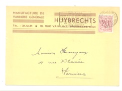 Carte Postale Pré Imprimée Manufacture De Vannerie HUYBRECHTS à  Bruxelles   (k) - Anderlecht