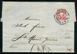 Alsace Lorraine - Lettre Avec Texte De Mulhouse Pour Ste Marie Guine En 1878 - Ref A132 - Briefe U. Dokumente