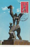 ROTTERDAM- THE DESERTED CITY SCULPTURE BY ZADKINE, EUROPAA CEPT, CM, MAXICARD, CARTES MAXIMUM, 1974, BELGIUM - 1971-1980