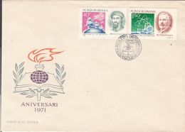 ANNIVERSARIES OF YEAR 1971, MAGELLAN, RUTHERFORD, COVER FDC, 1971, ROMANIA - FDC