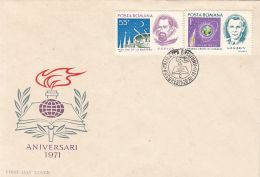 ANNIVERSARIES OF YEAR 1971, KEPLER, GAGARIN, COVER FDC, 1971, ROMANIA - FDC