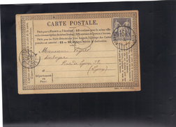 Entier Carte Précurseur Oblitérée Belley ( Ain ) Pour Lyon . 1877 . - Precursor Cards