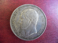 BELGIQUE - ECU 5 Francs Argent 1865 ROI LEOPOLD PREMIER @ 37 Mm 25 Gr. @ 2 Photos - 5 Francs