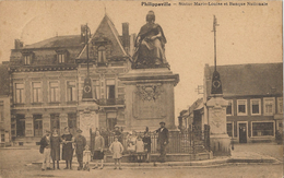 Philippeville  -   Statue Marie-Louise Et Banque Nationale   -   1929   Naar   Chatelineau - Philippeville
