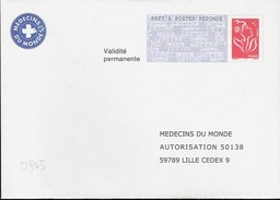 D0943 - Entier / Stationery / PSE - PAP Réponse Lamouche - Médecins Du Monde - Agrément 05R456 - PAP: Antwort/Lamouche