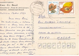 Brazil & Bilhete Postal, Praia De Jericoacoara, Fortaleza Para Mafra Portugal 1998 (255) - Cartas & Documentos