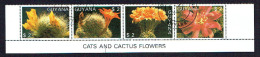 GUYANA 1987, FLEURS DE CACTUS, 4 Valeurs, Oblitérés / Used. R281 - Cactus