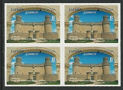 ESPAÑA/ SPAIN/ SPANIEN -EUROPA-CEPT 2017.-TEMA:"CASTILLOS -CASTLES-SCHLÖSSER".-SERIE De  1 V. AUTO-ADHESIVO En BLOC De 4 - 2017