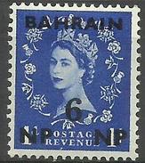 Bahrain - 1957 Overprint & Surcharge On GB Queen Elizabeth II 6p On 1d MH *    SG 104  Sc 106 - Bahrain (...-1965)