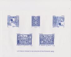 France Black Print For The Autumn Fair 2013 Mi 4817-4818 Trade Agreements With Denmark - Mi 4828 Battle Of Muret In 1213 - Altri & Non Classificati