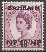 Bahrain - 1957 Overprint & Surcharge On GB Queen Elizabeth II 40p On 6d MH *    SG 110  Sc 112 - Bahreïn (...-1965)