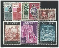 Andorre Français N°179 / 86 XX Année Complète 1967  ;  8 Valeurs, Sans Charnière, TB - Annate Complete