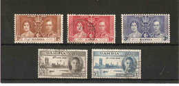 GAMBIA 1937 CORONATION And 1946 VICTORY SETS FINE USED Cat £5.40 - Gambia (...-1964)