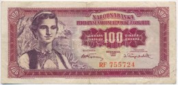 Jugoszlávia 1955. 100D T:III
Yugoslavia 1955. 100 Dinara C:F - Unclassified