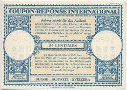 Svájc ~1940-1950. 50c 'Nemzetközi Válaszdíjszelvény' Vízejeles... - Ohne Zuordnung