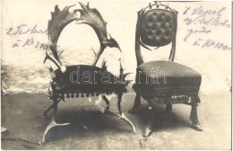 * T2 Szarvas Agancsból Készült, Beárazott Fotelek / Armchairs Made Of Deer Antlers With... - Sin Clasificación