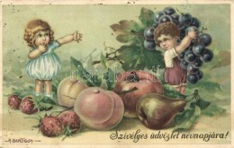 T2/T3 Nameday, Fruits; Italian Art Postcard CCM No. 2443 S: Bertiglia - Zonder Classificatie