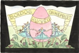 ** T2 Boldog Húsvéti Ünnepeket / Hand-painted Easter Greeting Art Postcard S: Jákó... - Unclassified