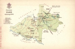 ** T1 Csanád Vármegye Térképe, Kiadja Károlyi Gy. / Map Of Csanád County - Non Classés